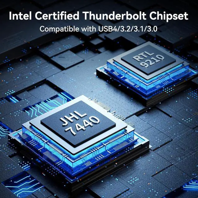 Alt view image 5 of 7 - ACASIS 40Gbps M.2 NVMe SSD Enclosure, Mac mini Dock Dual Monitor, USBC Hub with Cooling Fan,2 * 4K@60HZ, 2*USBA-10G, 1*USBC-10G,PD 100W, Works for M1/M2,Support SSD 2280/2260/2242/2230 B+M M-Key