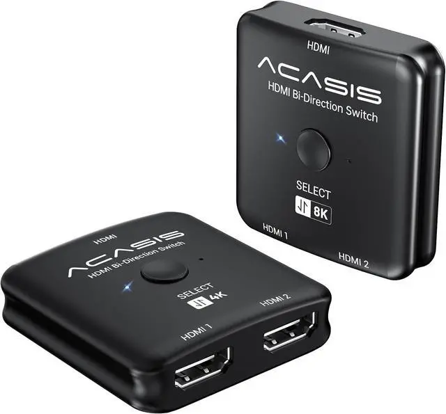 Main image of ACASIS HDMI Switch Splitter 4K@60hz & 8K@60hz, 4K@120HZ, Bidirectional HDMI 2.0 & 2.1 Switcher 2 in 1 Out, HDMI Splitter 1 in 2 Out, Support HDR for Xbox PS5/4/3 Blu-Ray Player Fire Stick Roku HDTV