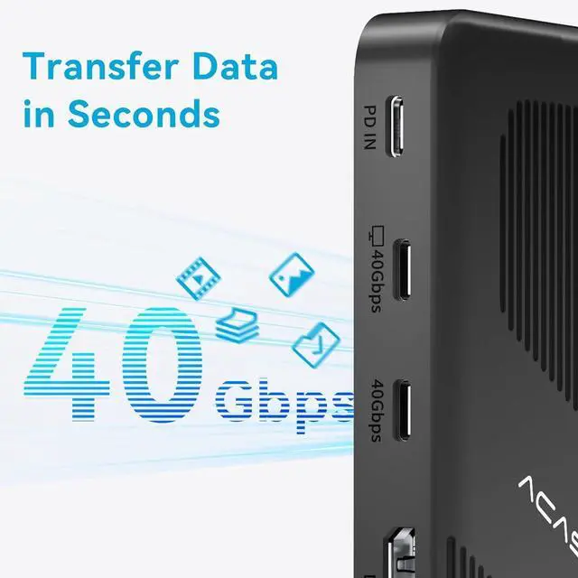 Alt view image 6 of 7 - ACASIS Thunderbolt 4 Dock - with DP Port, PD 100W, 40Gb/s Thunderbolt 4, USB C/A, Laptop Docking Station Dual Monitor Single 8K or Dual 6K Display for Windows and Mac, Works with Thunderbolt 3/4