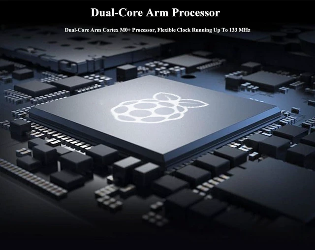 Alt view image 4 of 7 - Pi Pico Microcontroller Development Board with Pre-Soldered Header, Based on Official RP2040 Chip, Dual-Core ARM Cortex M0+ Processor up to 133 MHz, 26x Multi-Function GPIO Pins