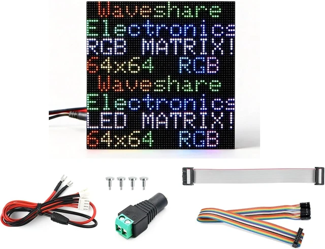 Main image of 4096 RGB Full-Color LED Matrix Panel, 2.5mm Pitch, 64 × 64 Pixels, Compatible with Raspberry Pi 5/4B/Zero 2W/Zero/Pico 2W / ESP32, Support Adjustable Brightness, Chainable, Displaying Text, Animation