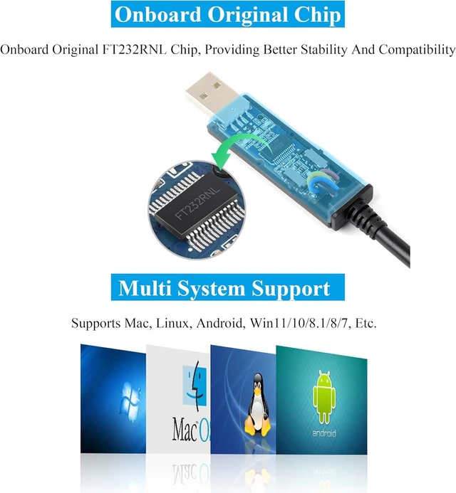 Alt view image 4 of 7 - USB to RS485 /RS232 Converter Board, Original FT232RNL Chip Stable Transmission, Onboard Power and Signal Indicators, Supports Mac Linux Android Win11/10/8.1/8/7,etc.