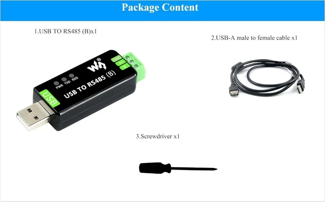 Alt view image 7 of 7 - Industrial USB to RS485 Converter Bidirectional Adapter Board, Original CH343G and SP485EEN Chip Onboard TVS/Resettable Fuse Protection Circuits, Transmission Distance up to 1.2km