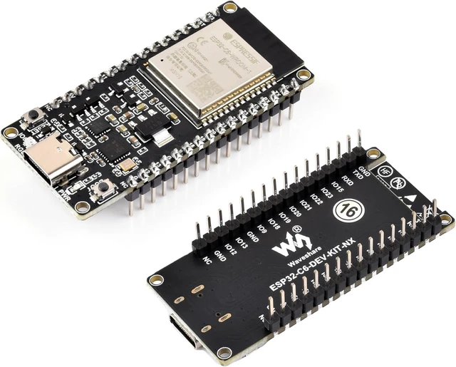 Main image of ESP32-C6 Microcontroller, WiFi 6 Development Board, 160MHz Single-Core Processor, ESP32-C6-WROOM-1-NX Series Module, Supports USB and UART Development, 16MB Flash, with Pre-Soldered Header