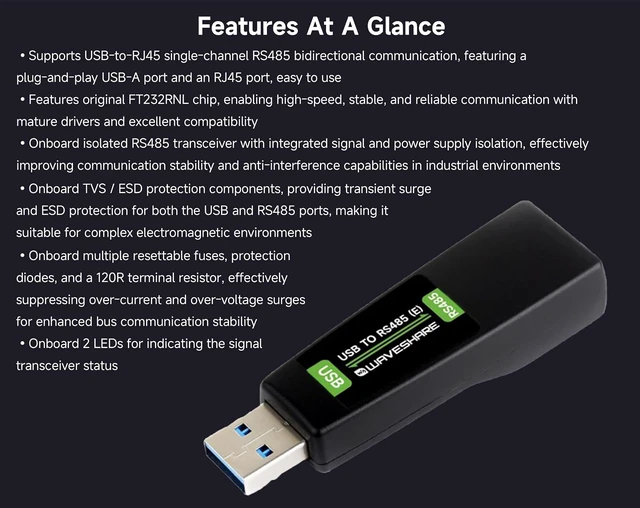 Alt view image 4 of 7 - USB to RS485 Industrial-Grade Isolated Converter, with FT232RNL Stable Chip