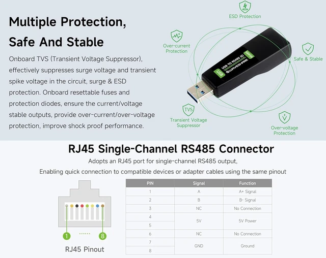 Alt view image 6 of 7 - USB to RS485 Industrial-Grade Isolated Converter, with FT232RNL Stable Chip