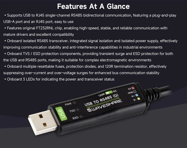 Alt view image 3 of 7 - USB to RS485 Industrial Bidirectional Converter, with FT232RNL Stable Chip
