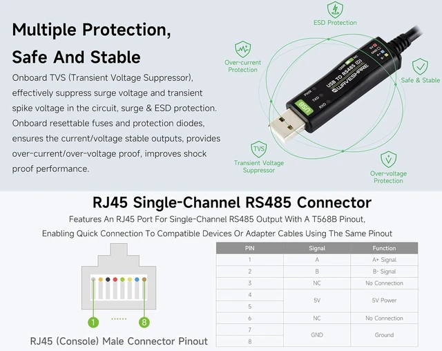 Alt view image 5 of 7 - USB to RS485 Industrial Bidirectional Converter, with FT232RNL Stable Chip