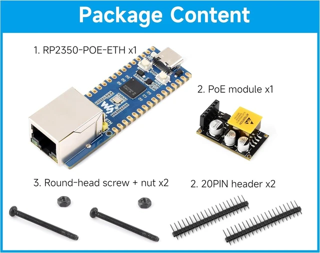 Alt view image 7 of 7 - RP2350 POE ETH Development Board with PoE Module