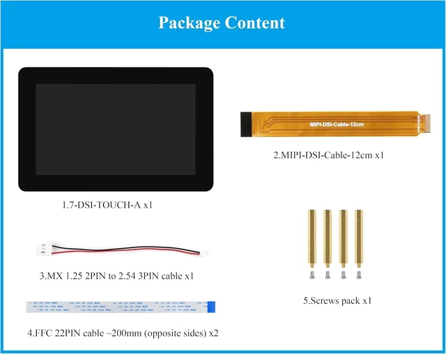 Alt view image 2 of 7 - 7inch DSI Capacitive Touch Screen Compatible with Raspberry Pi 5/4B/3B+/3B/RK3506-Lyra/RK3576/ESP32-P4, 720×1280 IPS Display, 10-Point Touch, Anti-Fingerprint Process