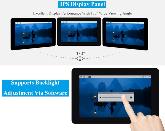 Alt view image 7 of 7 - 7inch DSI Capacitive Touch Screen Compatible with Raspberry Pi 5/4B/3B+/3B/RK3506-Lyra/RK3576/ESP32-P4, 720×1280 IPS Display, 10-Point Touch, Anti-Fingerprint Process