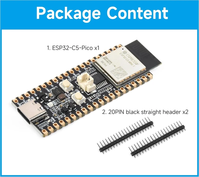 Alt view image 2 of 7 - ESP32-C5 Dual-Band Wi-Fi6 Dev Board,Onboard Antenna,No Pre-Soldered Headers