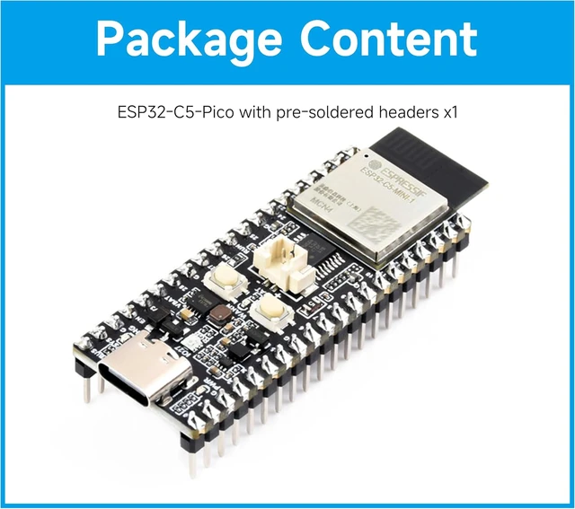 Alt view image 2 of 7 - ESP32-C5 Dual-Band Wi-Fi6 Dev Board,Onboard Antenna & Pre-soldered Headers