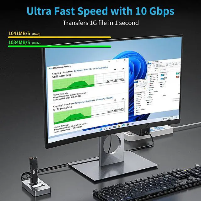 Alt view image 5 of 7 - ACASIS NVMe M.2 Duplicator Dual-Bay Offline Clone USB C to NVME Docking Station for M2 SSD M Key Hard Drives Enclosure [Support 8TB]