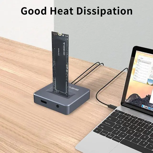 Alt view image 7 of 7 - ACASIS NVMe Dock M.2 to USB C 3.2 GEN2(10Gbps) Docking Station with Auto Sleep Portable External SSD Enclosure for M.2 (M Key) SSD Support Windows XP 7 8 10, MAC OS