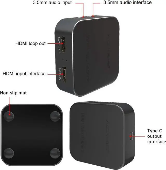 Alt view image 7 of 7 - ACASIS Capture Card USB 3.0 1080P60FPS Stream and Record in HDMI Capture Device for Playstation 4, Xbox One & Xbox 360 Broadcast Live, Record via DSLR, Camcorder, or Action Cam