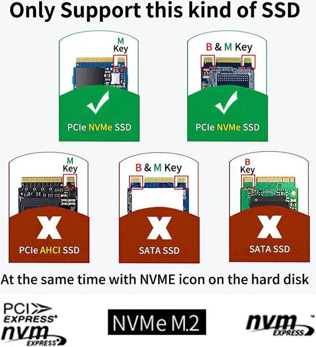 Alt view image 6 of 7 - ACASIS NVMe Dock M.2 to USB C 3.2 GEN2(10Gbps) Docking Station with Auto Sleep Portable External SSD Enclosure for M.2 (M Key) SSD Support Windows XP 7 8 10, MAC OS