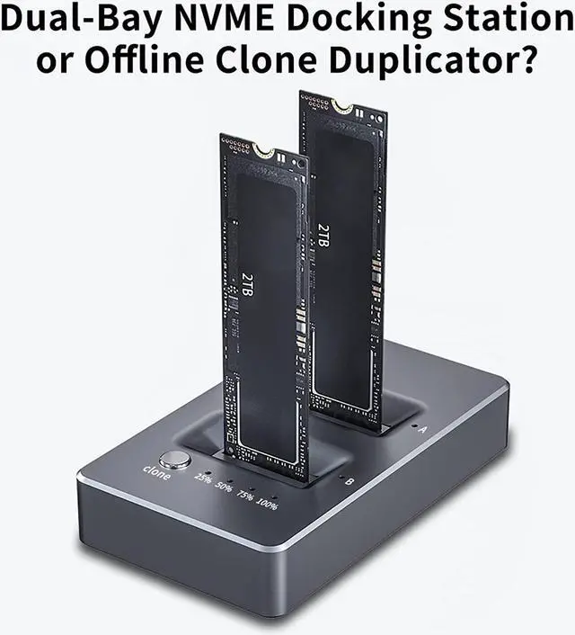 Alt view image 2 of 4 - ACASIS NVMe M.2 Duplicator Dual-Bay Offline Clone USB C to NVME Docking Station for M2 SSD M Key Hard Drives Enclosure [Support 8TB]