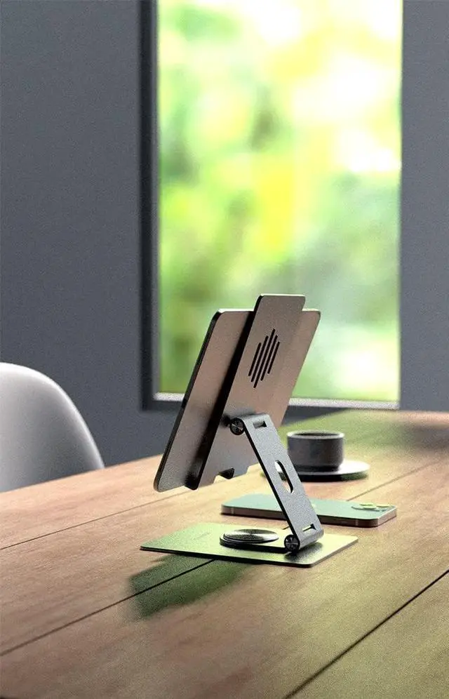 Alt view image 3 of 6 - Tablet Stand for Desk, Adjustable 360% Rotation Rotatable, Holder Stand - Compatible with iPhone, Apple iPad, Samsung Galaxy and Kindle Fire Tablets