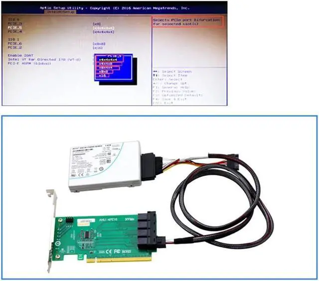 Alt view image 5 of 6 - ANU04PE16 NVMe Controller SFF8643 4 Port PCIe3.0 X16 SSD Exp Riser (Not with Cables, Not Support LSI 8643X2 to 8639X2)