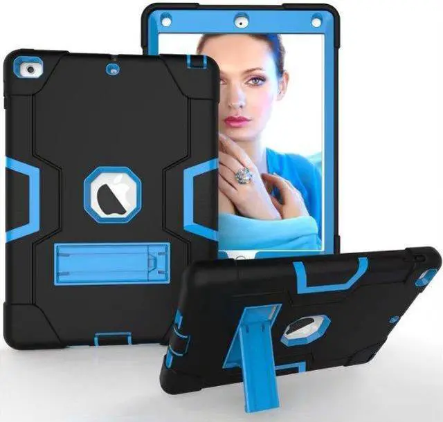 Main image of Case for ipad 9th Generation/iPad 8th Generation/iPad 7th Generation, Slim Heavy Duty Shockproof Rugged Protective Case with Kickstand for iPad 10.2 inch 2021/2020/2019, Dark Blue+Black
