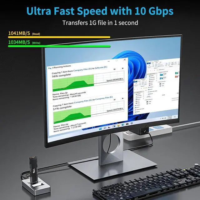 Alt view image 6 of 7 - ACASIS NVMe M.2 Duplicator Dual-Bay Offline Clone USB C to NVME Docking Station for M2 SSD M Key Hard Drives Enclosure (Dual-Bay)