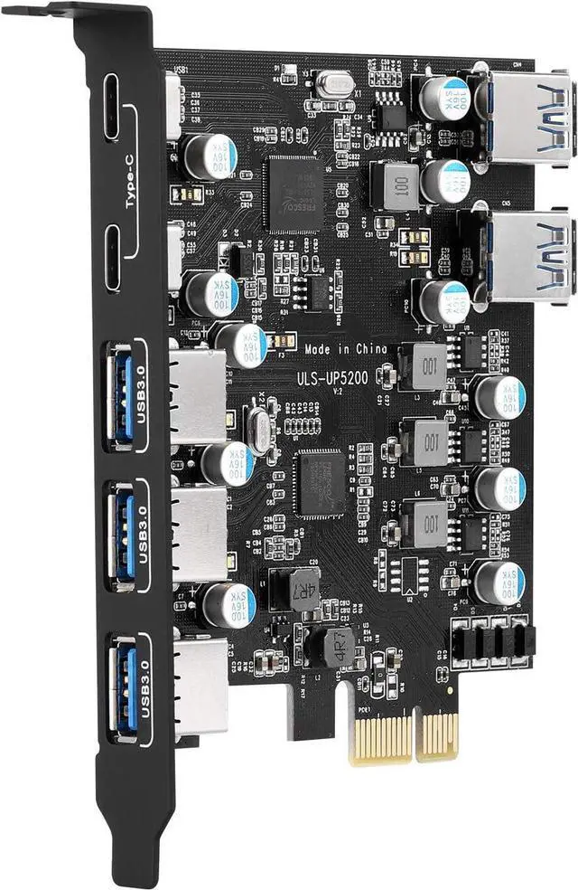Main image of 7-Port PCI-E to Type C (2), Type A (5) USB 3.0 Expansion Card with 2 Rear USB 3.0 Ports PCI Express Card Desktop for Windows Mac Pro
