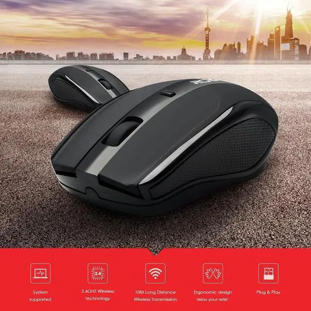 Alt view image 2 of 5 - Wireless Mouse, 2.4G Ergonomic Optical Mouse, Computer Mouse for Laptop, PC, Computer, Chromebook, Notebook, 24 Months Battery Life