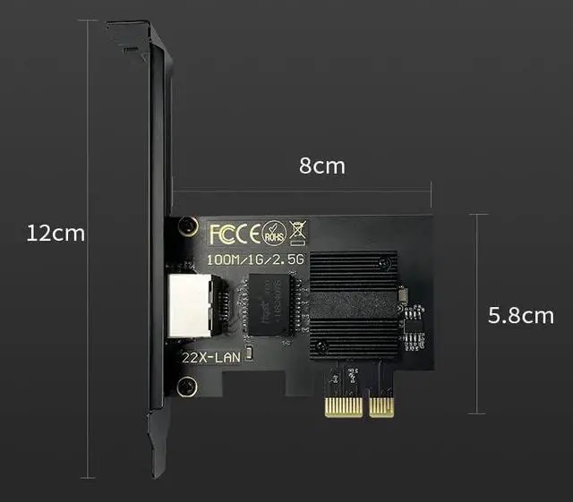 Alt view image 7 of 7 - 2.5Gbase-T Pcie Network Card I226-V Chip 2.5G PCI Express Gigabit Ethernet Card Wired RJ45 LAN Adapter Converter for Window 10/11