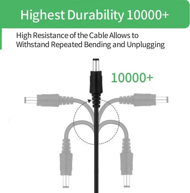 Alt view image 6 of 7 - [UL Listed] AC to DC 12V 2A Power Supply Adapter 5.5mm x 2.1mm for CCTV Camera DVR NVR,LED Strip,24 Watt Max,1.2m Cord