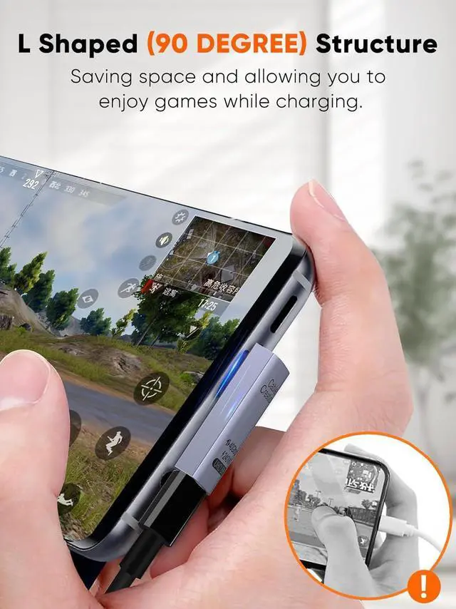 Alt view image 6 of 7 - CableCreation 90 Degree USB C Adapter 2 Pack, Middle Angle USB C Male to Female Adapter 40Gbps 240W Compatible with Steam Deck, ROG Ally, Switch, Notebook, PC, Tablet, Phone and More, Middle Angle