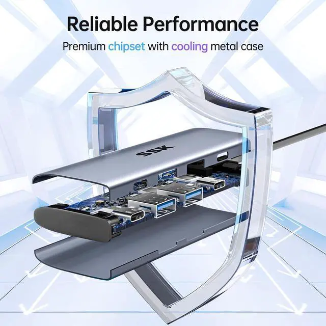 Alt view image 6 of 7 - USB C 10Gbps Hub, 4-in-1 USB Type C Multiport Adapter with 100W PD Charging, 2 USB C, 2 USB A 3.1/3.2 Gen2 10Gbps Ports,USB C hub for i-Mac/Mac-Book/Pro/Air/Surface Pro
