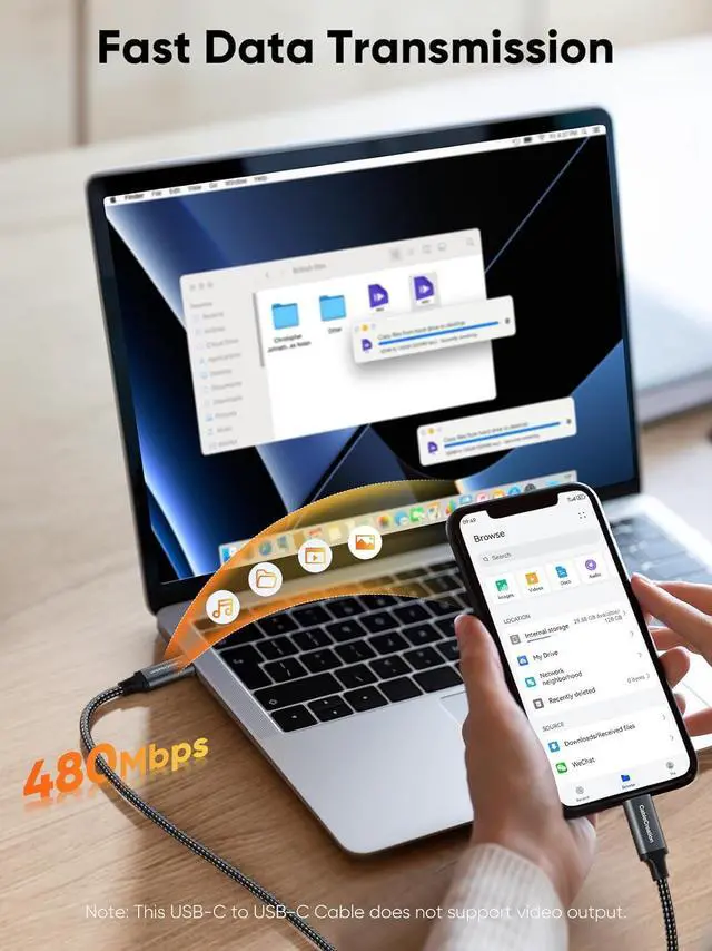 Alt view image 4 of 7 - CableCreation USB C to USB C Fast Charging Cable 240W, 2Pack 6FT Type C Charger Cord, 5A/48V USB C PD Cable for Mac-book Pro 16'', iPads, Sam-Sung Phones, i-Phone 15/15 pro/15 pro max/15 plus