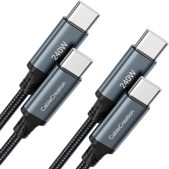 Main image of CableCreation USB C to USB C Fast Charging Cable 240W, 2Pack 6FT Type C Charger Cord, 5A/48V USB C PD Cable for Mac-book Pro 16'', iPads, Sam-Sung Phones, i-Phone 15/15 pro/15 pro max/15 plus