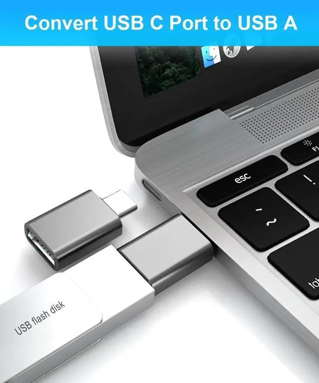 Alt view image 6 of 7 - USB C to USB Adapter 4 Pack,USBC Male to USB A 3.0 Female OTG Adapter,Type C Thunderbolt 3 Converter for i-Phone 15 Pro Max Plus,MacBook Air,Mac,iPad,Sam-sung Galaxy S24 S23 S22,Surface Go
