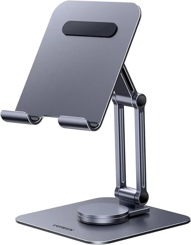 Main image of UGREEN Tablet Stand for Desk Swivel with 360° Rotating Base Tablet Holder Aluminum Portable Stand Adjustable Home Office Desk Accessories Compatible with 2024 iPad Pro 13 12.9 11 Air Mini 6 5 Grey