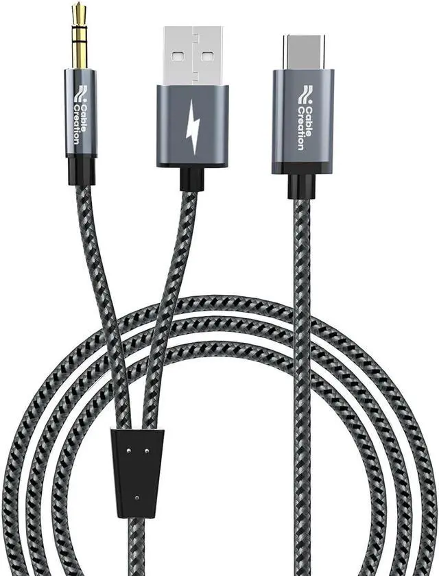 Main image of CableCreation USB C to 3.5mm Audio Cable with USB Charging Cable, Car Aux Cable, Type C to Aux Jack Headphone Car Stereo with PD 18W Charge for Phone 15 Pro Max Plus, Galaxy S24/S23/S22+, Pixel 8/7/6
