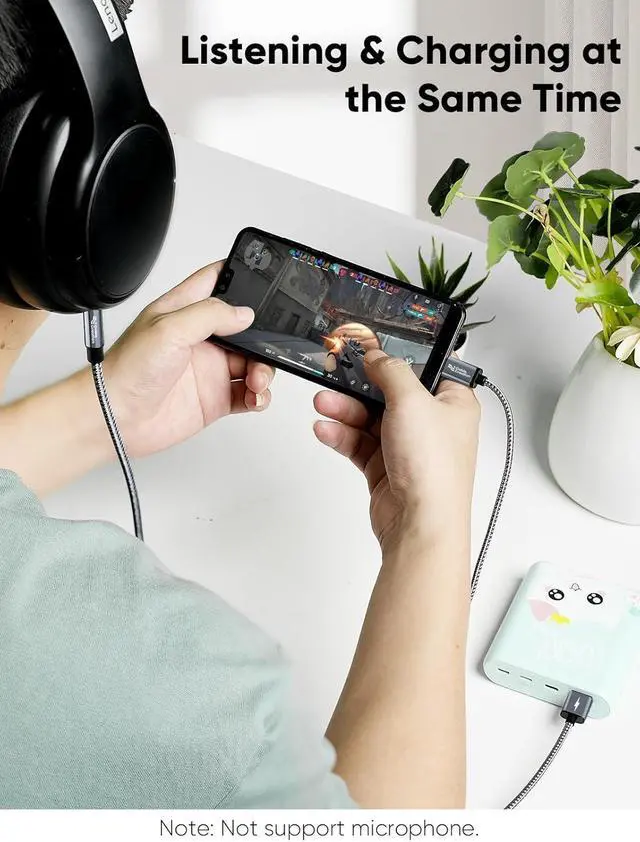 Alt view image 4 of 7 - CableCreation USB C to 3.5mm Audio Cable with USB Charging Cable, Car Aux Cable, Type C to Aux Jack Headphone Car Stereo with PD 18W Charge for Phone 15 Pro Max Plus, Galaxy S24/S23/S22+, Pixel 8/7/6