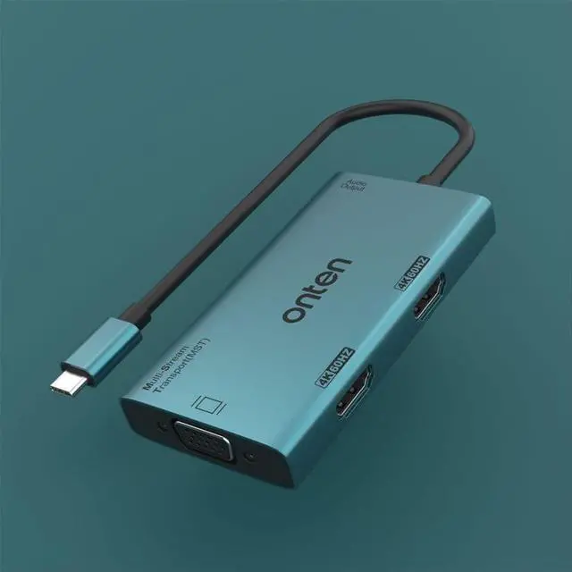 Alt view image 2 of 6 - ONTEN USB-C to Dual HDMI and VGA Adapter
