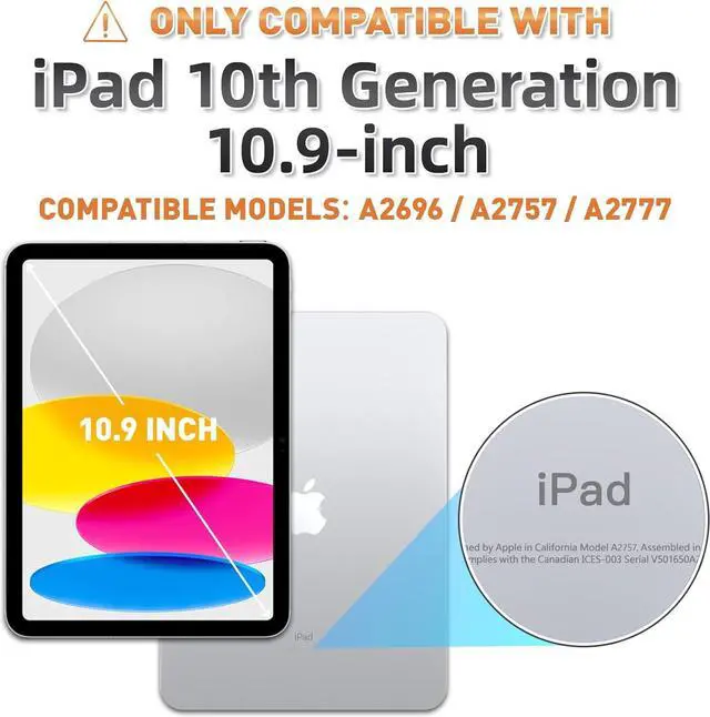 Alt view image 2 of 7 - iPad 10th Generation Case (10th Gen iPad Case, iPad 10 Case, iPad 10.9 Case 2022 Release) : with Strong Protection, Hand Strap, 360° Rotating Stand, Pencil Holder - Black