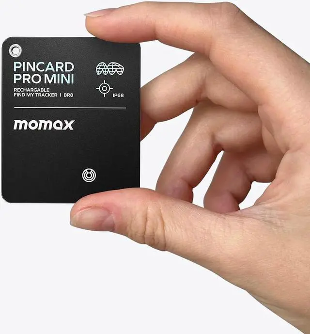 Alt view image 2 of 7 - Momax Rechargeable Bluetooth Tracker, Key Finder IP68 Waterproof, Up to 328ft Range, Smart Tracking Tag for Keys, Bags, Luggage, Wallet and More, Mini Size, iOS Only