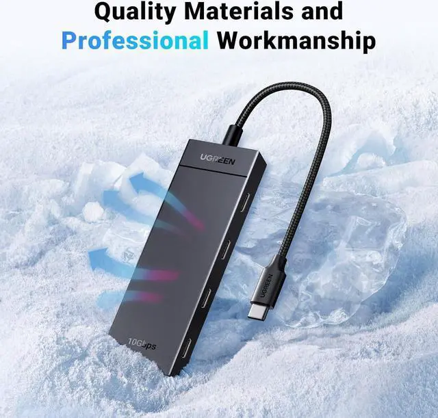 Alt view image 3 of 7 - UGREEN USB C Hub, 10Gbps 4 in 1 USB 3.2 Adapter with 4 USB-C 3.2, 4 Ports USB C Splitter Extender for MacBook Pro/Air, iPad Pro, iPhone 15/15 Pro Max, Surface, PC, Laptops and More