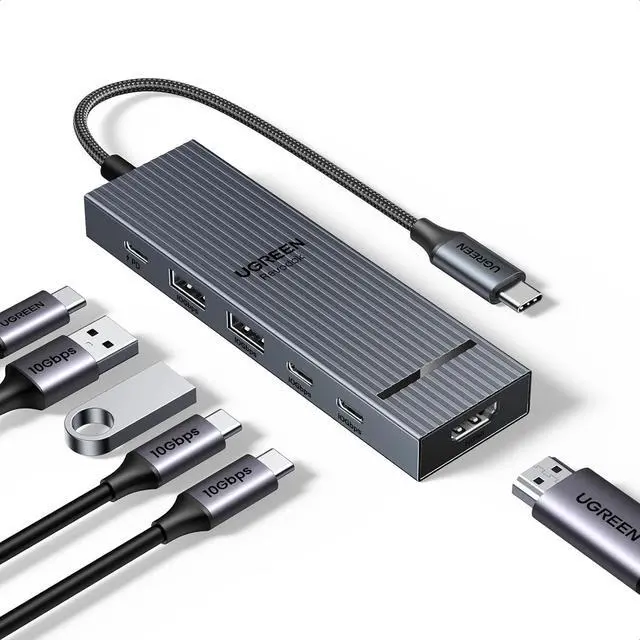 Alt view image 6 of 7 - UGREEN USB C Hub, 10Gbps 4 in 1 USB 3.2 Adapter with 4 USB-C 3.2, 4 Ports USB C Splitter Extender for MacBook Pro/Air, iPad Pro, iPhone 15/15 Pro Max, Surface, PC, Laptops and More