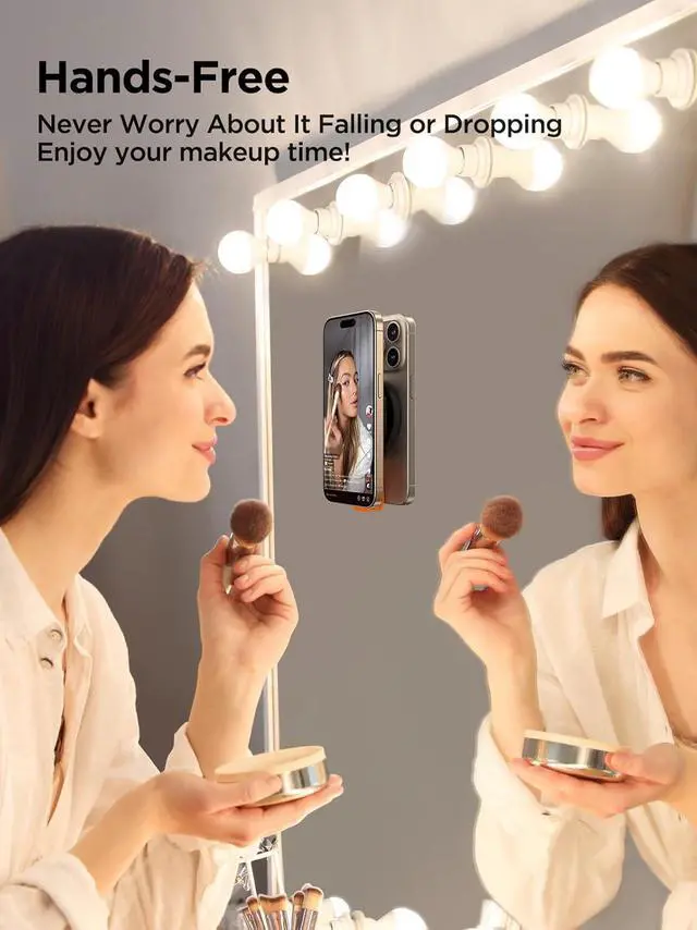 Alt view image 2 of 7 - Magnetic Suction Cup Phone Mount, Silicone Suction Phone Case Grip Stand Holder for MagSafe, Hands-Free Mirror Shower Phone Holder Mount Fit iPhone 16 Pro Max, TikTok Creator|Videos|Selfies