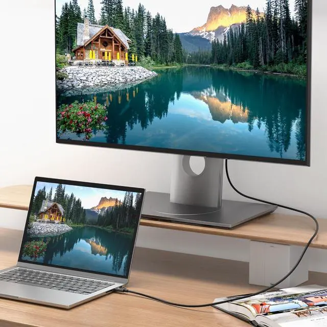 Alt view image 3 of 7 - 80Gbps Thunderbolt 5 Cable with up to 120Gbps Bandwidth Boost and 240W Charging in Black - 1m / 3.3ft, Compatible with Thunderbolt 4, USB4, Thunderbolt 3 and USB-C