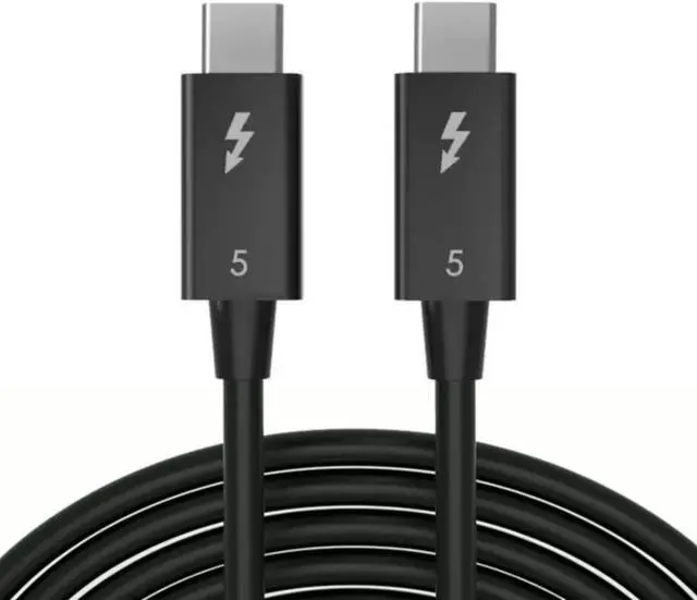 Main image of 80Gbps Thunderbolt 5 Cable with up to 120Gbps Bandwidth Boost and 240W Charging in Black - 1m / 3.3ft, Compatible with Thunderbolt 4, USB4, Thunderbolt 3 and USB-C