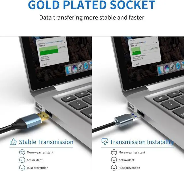 Alt view image 5 of 7 - USB 3.0 Extension Cable 65FT Type A Male to Female Active Extender Cord with 3 Extension Chipsets Signal Booster and 1 USB-C Charging Port, for Webcam, PlayStation, Printer, Camera