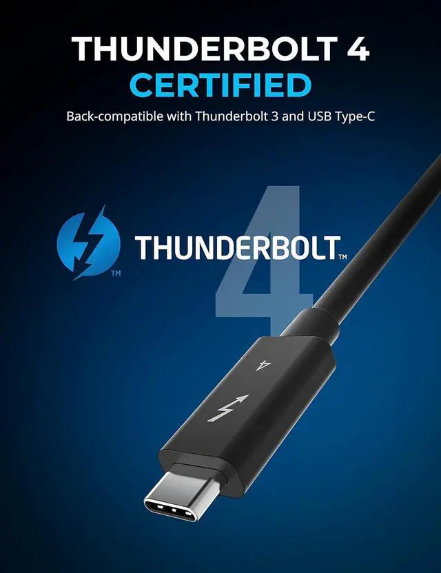 Alt view image 2 of 7 - Thunderbolt 4 Cable, 3.3 ft USB C to USB C Cable, 240W Charging, 40Gbps Data Transfer, Supports 8K/4K Displays, for iPhone 16 Series, MacBook Air, iPad, Sam-sung (Thunderbolt 4-Certified)