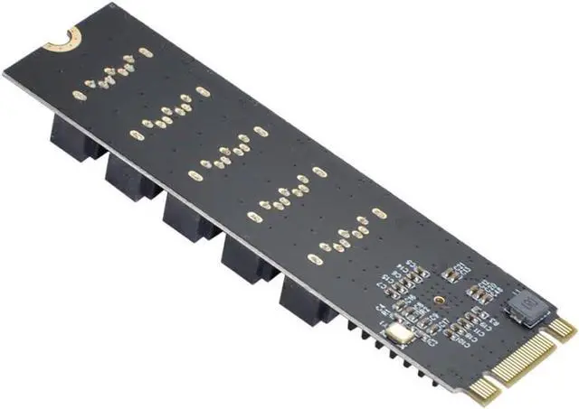 Alt view image 3 of 7 - M.2 NGFF Key B+M SATA to SATA 3.0 6Gbps 5 Ports Converter Adapter JMB575 2280mm