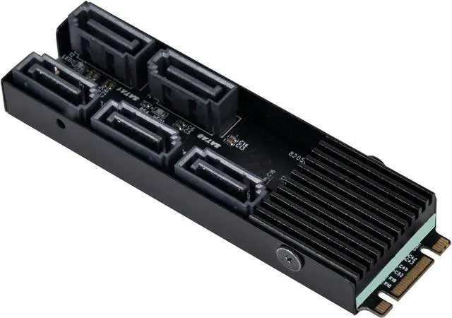 Alt view image 4 of 7 - SilverStone Technology ECS07 5-Port SATA Gen3 6Gbps Non-RAID M.2 PCIe Storage Expansion Card, SST-ECS07